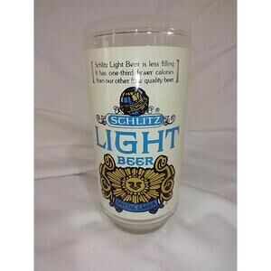 Schlitz Light Beer Glass 1 Extremely Small Scratch At Top Otherwise Exc...